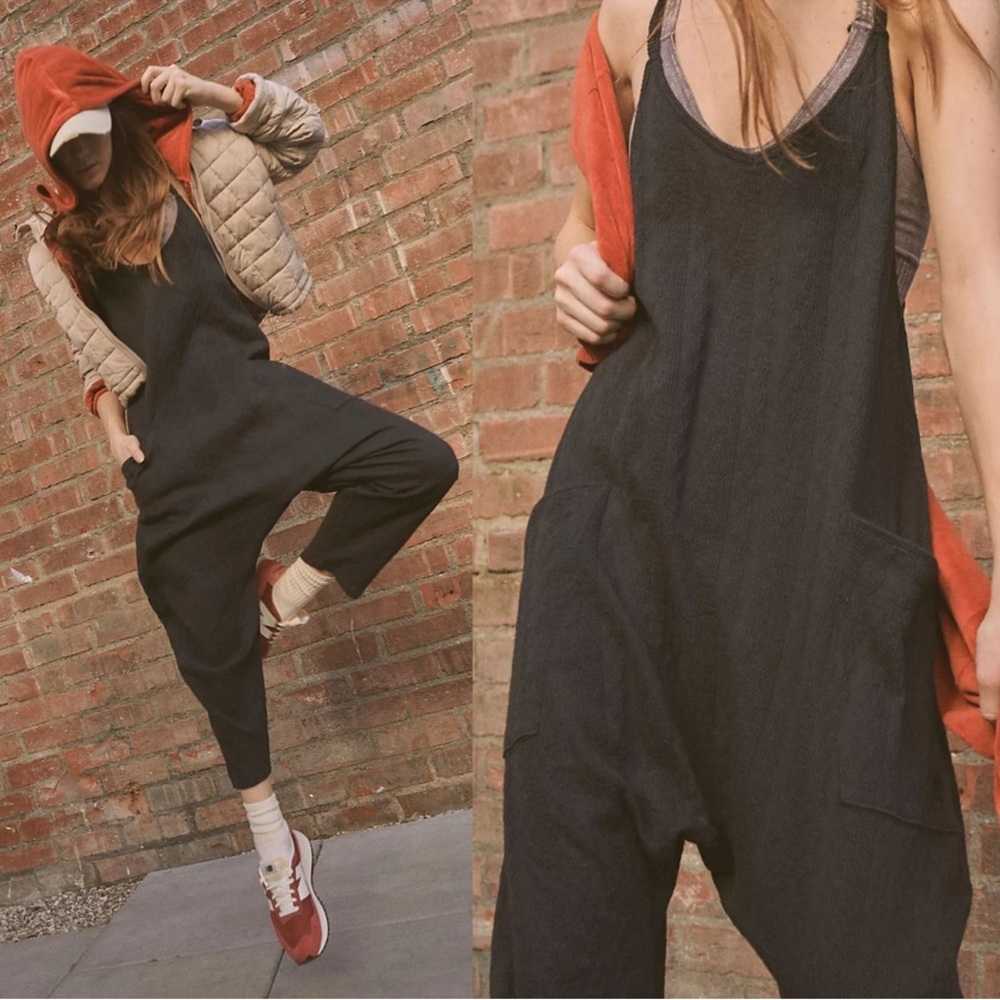Free People Movement Hot Shot Onesie Cable Knit Black Size XS RARE
